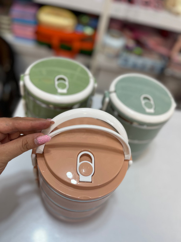 ظرف غذا استیل سه طبقه واشردار